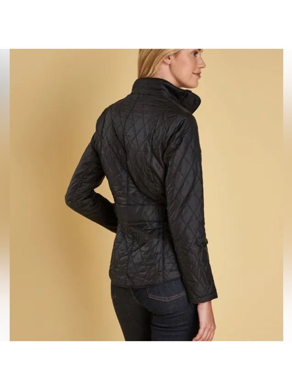 Barbour Flyweight Cavalry Quiet Luxury Quilted Minimalist Classic Jacket Size 4 - Picture 14 of 15